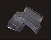 El plástico durable sacó PVC transparente de los tenedores de la muestra de la venta al por menor del claro de la etiqueta de tira de los datos