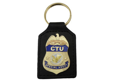 El aluminio de encargo del agente especial de CTU, PVC suave, el llavero de cuero/modificó llavero para requisitos particulares