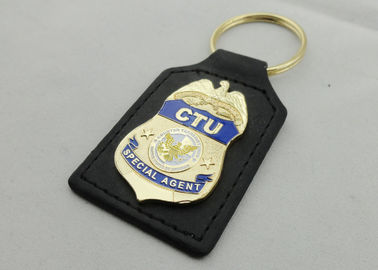 El aluminio de encargo del agente especial de CTU, PVC suave, el llavero de cuero/modificó llavero para requisitos particulares
