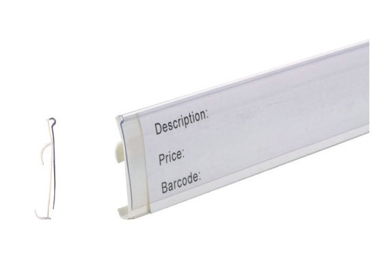 Los datos pelan, precio al por menor de encargo que exhibe el tenedor de etiqueta del plástico transparente del PVC para la tienda, supermercado 31239