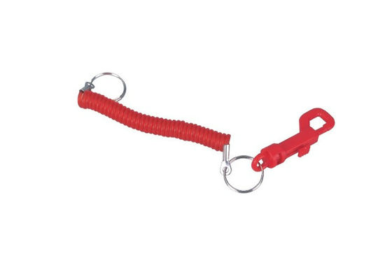 Rojo decorativo PP y llaveros promocionales del PVC con el cordón espiral 30584