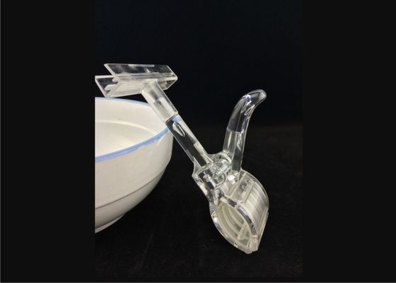 Clip plástico flexible del tenedor del precio, tenedor transparente de la muestra del estallido del ABS