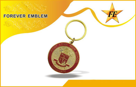 Llaveros promocionales suaves del metal del esmalte/del Cloisonne con el anillo y las cadenas de la fractura