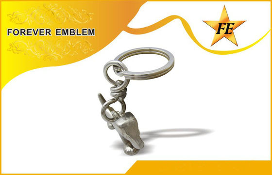 Llaveros promocionales de bronce/del cobre 3D del metal con el anillo de la fractura + el anillo del salto