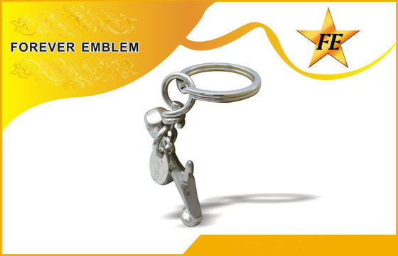 Llaveros promocionales de bronce/del cobre 3D del metal con el anillo de la fractura + el anillo del salto