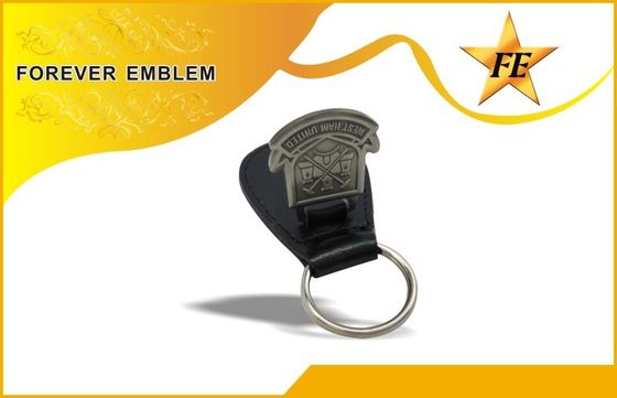 Auténtico, PU, llaveros promocionales de cuero del PVC con el logotipo de encargo del metal