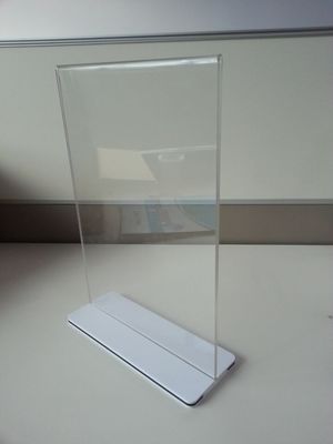 Tenedores de etiqueta de acrílico claros del plexiglás del soporte del menú del tenedor de la muestra del restaurante