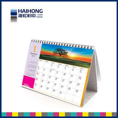 Servicio de impresión modificado para requisitos particulares del calendario de la tabla/diariamente de escritorio de oficina, tenedor del tablero del gris de 2.5m m
