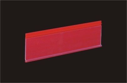 tenedor de datos plástico rojo de 25m m para los estantes, tenedor del precio del estante de una tienda del PVC