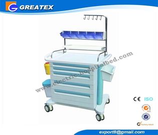 Paciente de la emergencia/carretilla médica, muebles del hospital con el gabinete plástico del cajón