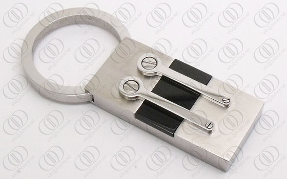 OEM durable/ODM de la moda del acero inoxidable del tenedor acanalado negro del llavero