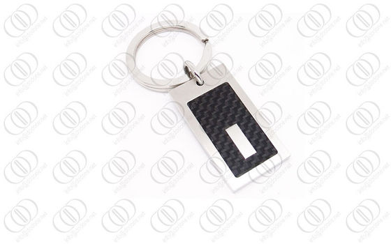 acento de Engraeable del llavero de la fibra de carbono del negro del acero inoxidable 316L