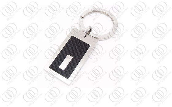 acento de Engraeable del llavero de la fibra de carbono del negro del acero inoxidable 316L