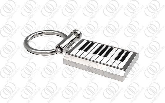 tenedor de la llave del llavero del acero inoxidable 316L con diseño del teclado de piano