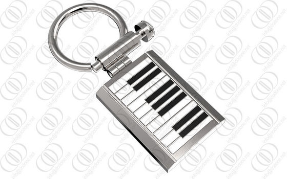 tenedor de la llave del llavero del acero inoxidable 316L con diseño del teclado de piano