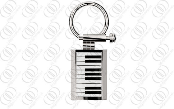 tenedor de la llave del llavero del acero inoxidable 316L con diseño del teclado de piano