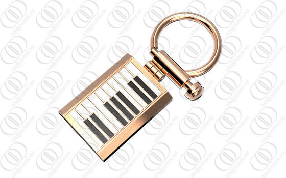 Laca blanca del negro del tenedor del llavero del piano del oro de Rose para el músico