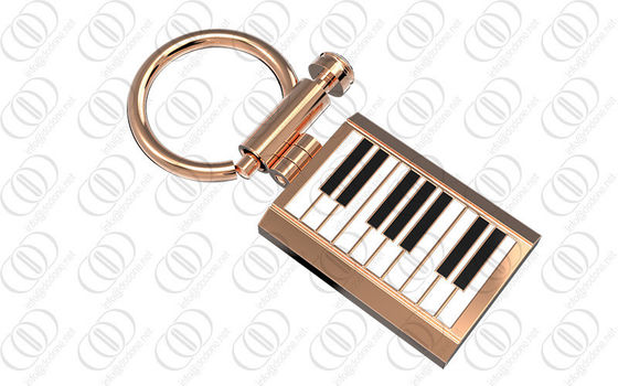 Laca blanca del negro del tenedor del llavero del piano del oro de Rose para el músico