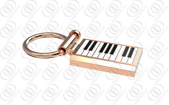 Laca blanca del negro del tenedor del llavero del piano del oro de Rose para el músico
