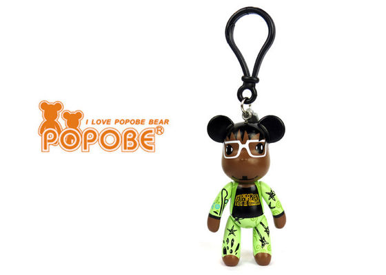 3 pulgadas respetuosas del medio ambiente de POPOBE del oso del llavero del cantante de accesorios blancos del bolso