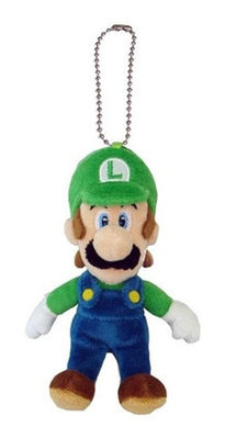 Clip estupendo azul y verde de la mochila del peluche del llavero de la felpa de Mario