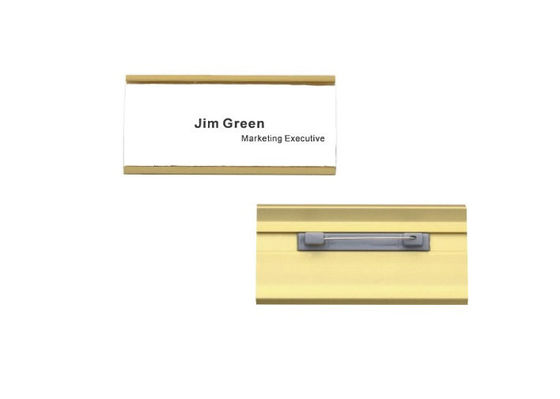 Portatarjetas de aluminio de la plata y del oro de la insignia de nombre de Aluninum de los poseedores de una tarjeta de identificación de nombre de la conferencia 31017