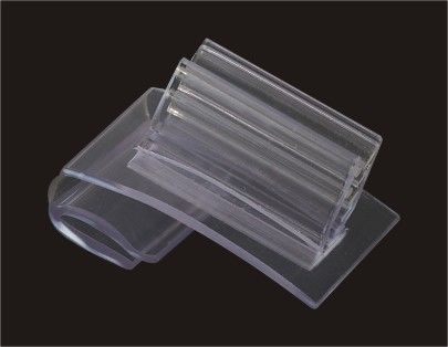 Tenedores al por menor plásticos con bisagras flexibles de la muestra para los grandes almacenes, tenedor de la muestra del estallido del PVC