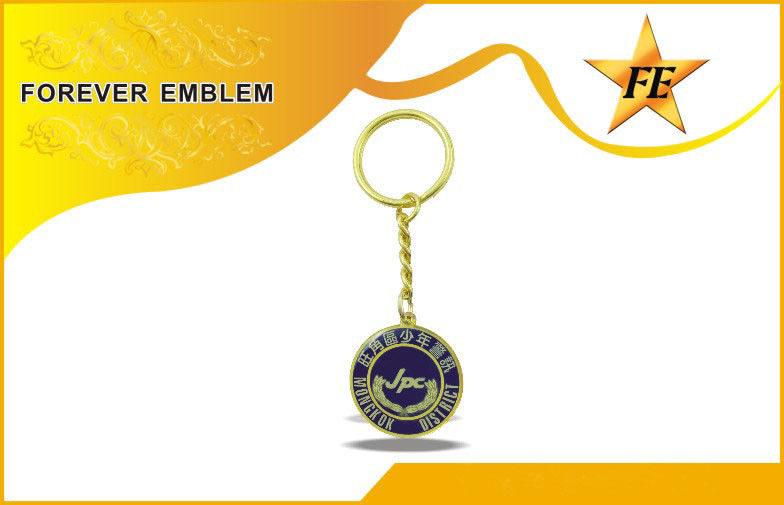 Llaveros promocionales redondos de la impresión del cobre a todo color del bronce para los acontecimientos del equipo